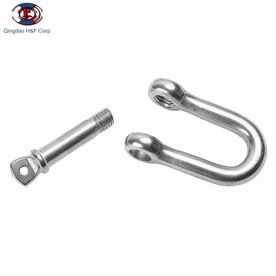 China High Quality Polished Heavy Industry HF European Type Screw Pin Forged Stainless Steel Marine Anchor Chain D Lifting Shackles for sale