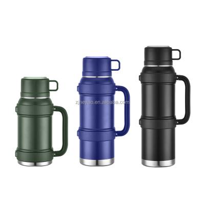 China Durable Large Capacity Travel Double-Layer Stainless Steel Thermos Cup Super Outdoor Kettle With Handle for sale