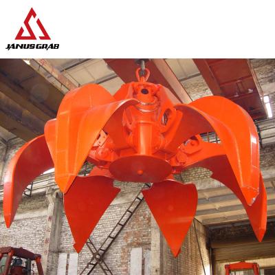 China Cultivates factory top different tons engine-hydraulic steel orange peel scrap grab bucket for crane for sale