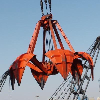 China Farms Sample Mechanical Grab Bucket Available Different Tons Steel Four Ropes For Bulk Cargo for sale