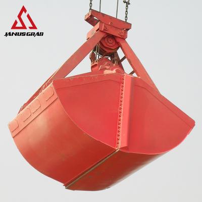 China Grain Bulk Cargo Mechanical Four Rope Clamshell Ship Crane Watertight Grab Grapple Bucket for sale