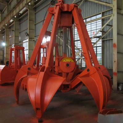 China Truss Top Janus Crane Rope Orange Peel Mechanical Single Grab Bucket For Bulk Cargo for sale