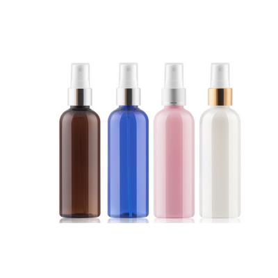 China Non Spill Blue Green Pet Bottle Sprayer Spray Bottle Black Red Clear White Amber Boston Cylinder Bottle for sale