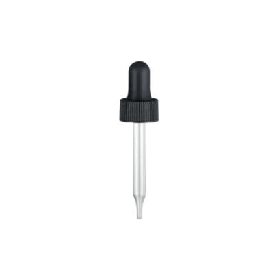 China 18mm Non Refillable Bulb Rubber Dropper 20mm Plastic Dropper Cap With Glass Pipette for sale