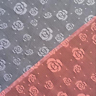 China Stretch nylon spandex rose pattern jacquard warp knit fabric for lady's underwear, underwear jacquard fabric for sale