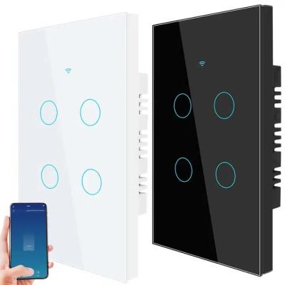 China Wall Switches Touch RF433MHZ USA No Wire Neutral Wall Two Way Control On Off Tuya Wifi Smart Switch For Alexa Google Home APP for sale