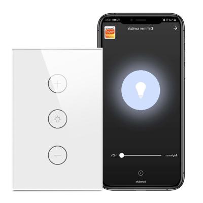 China USA 220V 110V Smart Wireless Timer Light Tuya Life LED WiFi Touch Dimmer Remote Control Switch with Alexa Google Home for sale