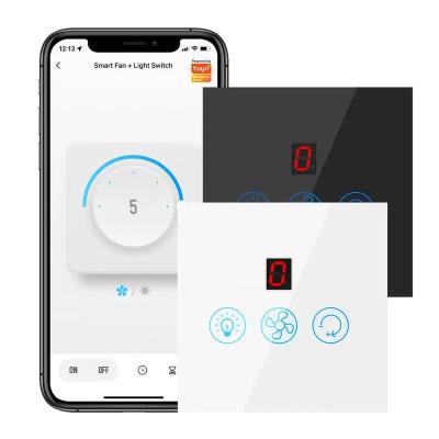 China YIERYI Tuya Smart Life Speed ​​Controller Fan Ceiling Light Smart Timer Walls WIFI+bluetooth Switch EU For Alexa Google Home for sale