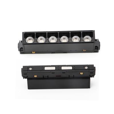 China Modern Magnetic LED Track Lighting System 6W 12W 18W 24W 36W 48V Graphite Linear Light Track Grille Lamp for sale