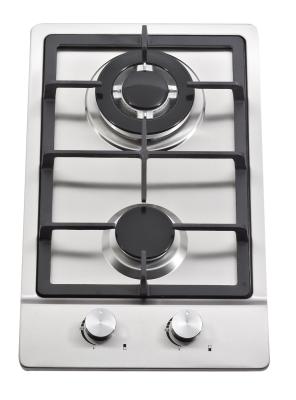 China Stainless Steel 2 Burner Gas Hob / Gas Stove Cast Iron Support Matel Knob ,kitchen equipment for sale