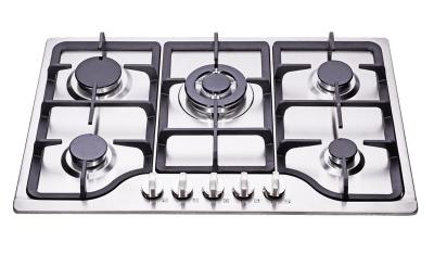 China Stainless Steel 5 Burner Gas Stove , Five Burner Gas Stove Top Cast Iron Support for sale