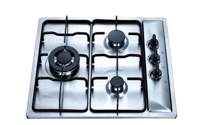 China 3 Burner Stainless Steel LPG Gas Hob With Safety Device , 3 Burner Steel Gas Stove for sale