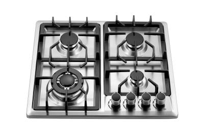 China Errichtet im 4 Brenner-Gas-Gewindebohrer-Edelstahl, 4 Brenner-Gas Cooktop 580x500mm zu verkaufen