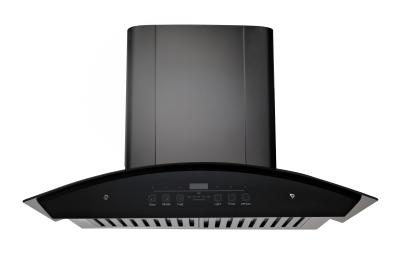 China 90cm Black Stainless Steel Range Hood Vent Chimney Style For Kitchen for sale