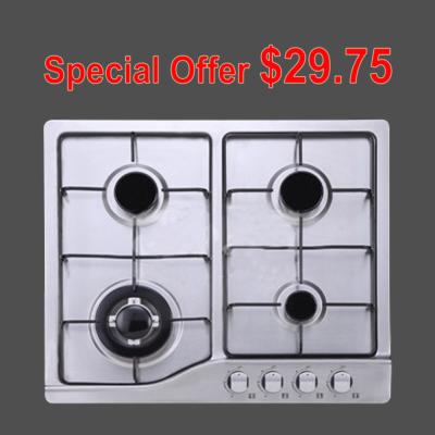 China Four Burners / 6 Burner Gas Hob with Stainless Steel Panel for Cooking for sale