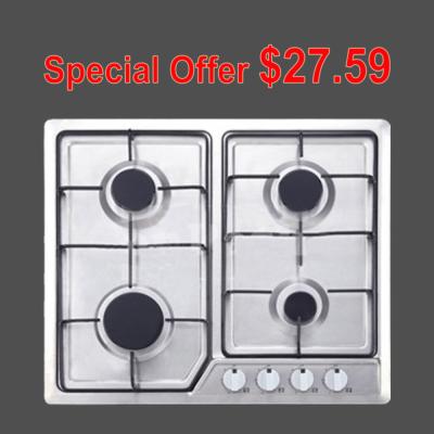 China Built In Stainless Steel Kitchen Gas Hob With Cast Iron Pan Supports / Auto Igntion for sale