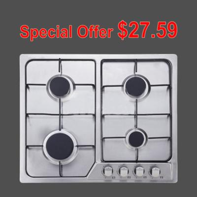 China 201 Level Stainless Steel Gas Hob , Inset 4 Burner Stainless Steel Gas Stove for sale