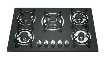 China Kitchen Glassic Black Built-in Cast Iron Gas Cooker Jzs75001b for sale