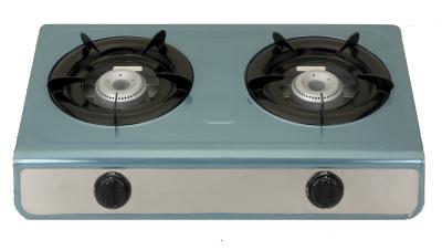 China Commercial Portable Table Top Gas Stove With Two Burner 560mm Length for sale