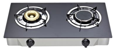 China Glass Top Table 2 Burner Gas Stove With Infrared Furnace Pot NG / LPG Gas for sale