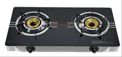 China Kitchen 2 Burner Table Top Gas Stove With Tempered Glass Top for sale