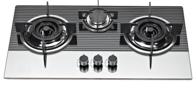 China Toughened Glass Kitchen Gas Hobs , Built In 3 Burner Glass Top Gas Stove for sale