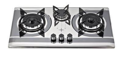 China Stainless Steel SS 3 Burner Gas Cooker With Round Enamel Grill for sale