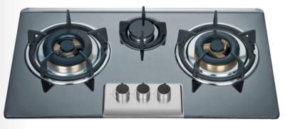 China Big Fire Bulit In Three Burner Gas Stove Enamel Pan Support 710 * 400mm for sale