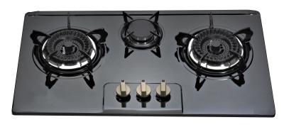 China Avellanador del gas de 3 hornillas con el panel del acero inoxidable, 3 dispositivos de cocina de la cocina de gas de la hornilla en venta