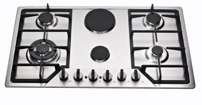 China Built-in 6 burners Including Two Electric gas stove ,304 Stainless Steel for sale