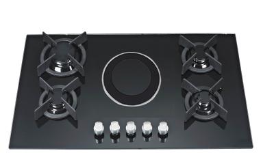 China Hot Selling 5 Burenr Tempressed Glass Gas Stove Gas Cooker with electric ceramic cooker material for sale