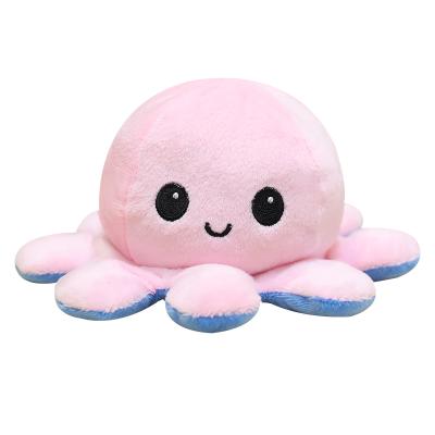 China Wholesale Cheap Hot Soft Plush Toy Factory Sale Reversible Plush Octopus Toy Doll Flip Mood Angry Emotion Kids Cute Gift for sale