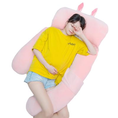 China Cartoon Anti-static Cute Multifunctional Plush Care Pregnant Women Deep Sleep Swivel U Shaped Pillow for sale