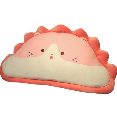 China Plush Anti-static Semicircular Cute Cartoon Bed Pillow Animal Waist Cushion for sale