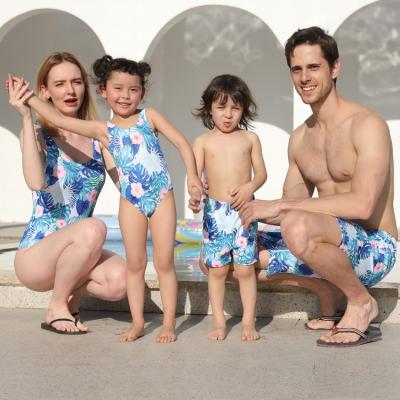 China Plus Size Customized One Piece Swimwear Men Women Kids Family Swimwear Bathing Suits for sale