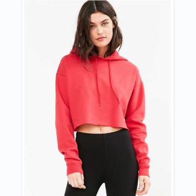 China Anti-Wrinkle Anti-Pilling Leisure Breathable Sustainable Custom Women Crop Top Plain Hoodies for sale