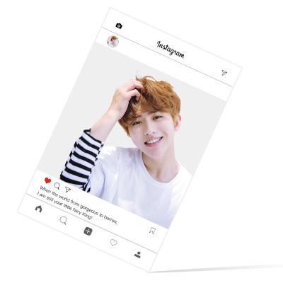 China Custom Printing Instagram Photo Advertising PVC Side Plastic Star Free Design Transparent Card Excellent Korean Singer Kpop Gift for sale