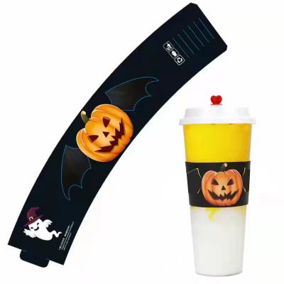 China Cheap Custom Reused Korean Star Kpop Logo Singer Side Printing Milk Tea Coffee Paper Cup Sleeve Disposable Materials for sale