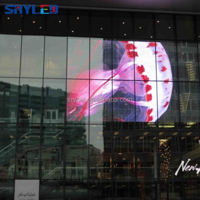 China SDK HD P3.91 Indoor Outdoor Transparent Led Window Glass Wall Full Color Transparent Led Screen for sale