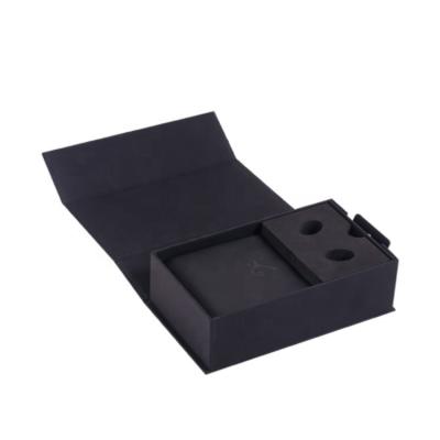 China Handmade Custom Magnetic Collapsible Gift Box Luxury Black Magnetic Gift Box for sale