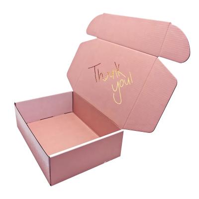 China Eco Friendly Recycled Mailing Box Mailing Box Materials Custom Logo Pink Cosmetic Packaging for sale