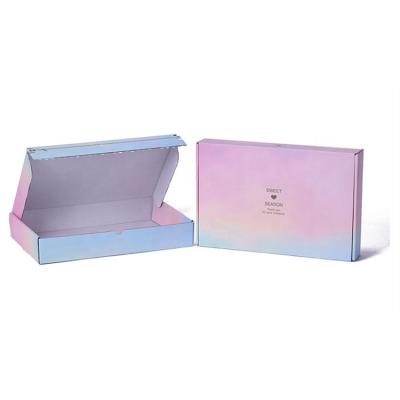 China Recycled Packaging Materials Luxury Pink Paper Mailer Box Packaging Custom Logo For Clothing for sale