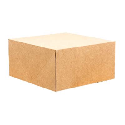 China Recyclable Wholesale Square Kraft Paper Gift Box 8x8x4 Inch Folding Brown Easy Assemble Paper Gift Box for sale