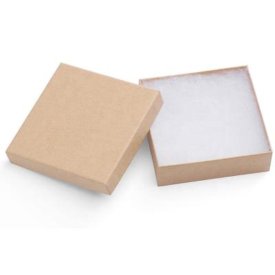 China Recyclable Wholesale Brown Cardboard Jewelry Packaging Box Custom Lid And Base Gift Boxes For Jewelry for sale