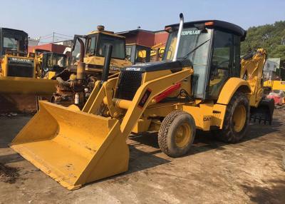 China Amarele a capacidade de trabalho usada da elevação do carregador do Backhoe do gato 420f/do carregador boi do patim à venda