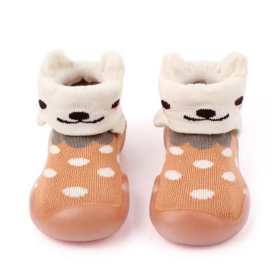 China Dot-design Baby Kids Cartoon Design Sock Shoes Lightweight Cute Rubber Unique Toddler Shoes Infant Shoes for sale