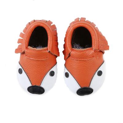 China Genuine Leather Toddler Baby Toddler Shoes Plush Single Warm Winter High Quality Flat Rubber Autumn Smudge Leather Shoes Baby for sale