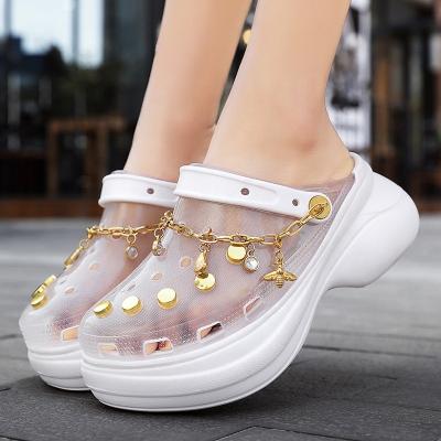 China Hot Amazon USA Boutique Selling Amazon USA Shop Manufacturer Garden Jelly Clear Woman Clog Girl Sandal Factory Slipper Lady Clog Platform for sale