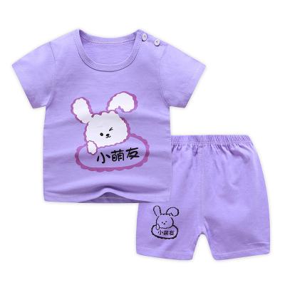 China 100% Itec Girls T-shirt New Product Stock Cotton Summer Boys Girls 2pcs Pieces Baby T-shirts Comfortable Breathable T-shirt Pants Short Set T-shirt for sale