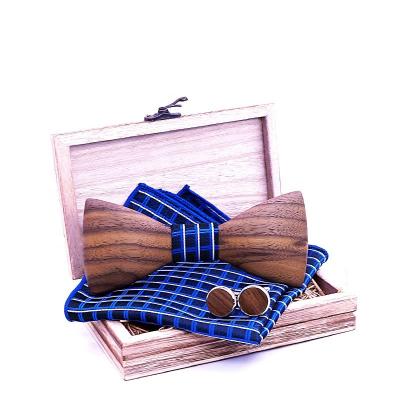 China Wooden Walnut Tie Bow Tie Bow Tie Bow Tie Handkerchief Cufflink Brooch Box Set Man Gift overall for sale